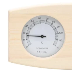 Clearance 2-i-1 saunasæt med hygrometer og timeglas massivt fyrretræ Sauna