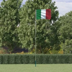 Outlet Italien flag og flagstang 5,55 m aluminium - Flag & vimpler Flag & Vindposer
