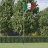 vidaXL Flag & Vindposer^Italien flag og flagstang 6,23 m aluminium - Flag & vimpler