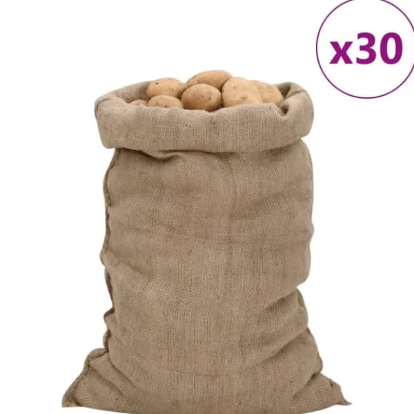 Outlet jutesække 30 stk. 60x105 cm 100 % jute 340 g/m2 - Kufferter & tasker Havekurve