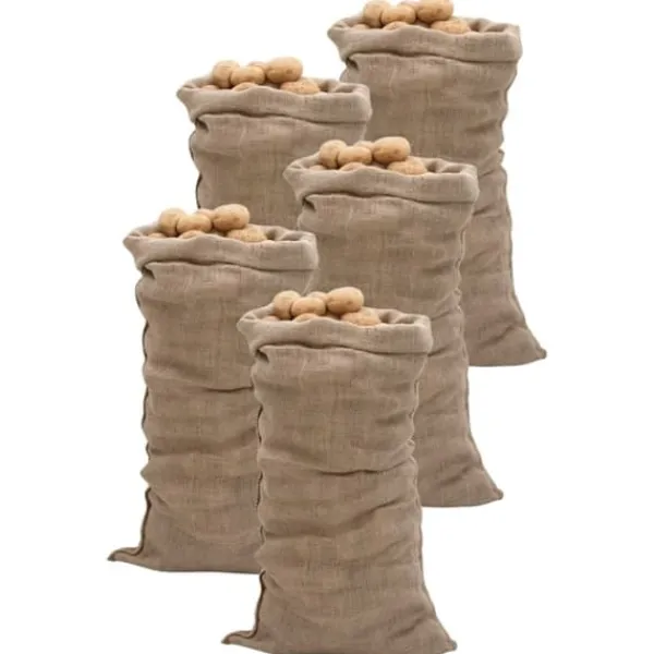 New jutesække 5 stk. 65x135 cm 100 % jute 220 g/m2 - Kufferter & tasker Havekurve
