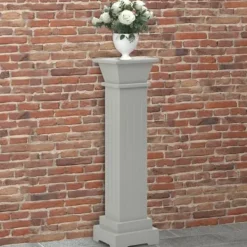 vidaXL Plantestativer^klassisk plantestativ 17x17x66 cm MDF firkantet grå - Planteborde