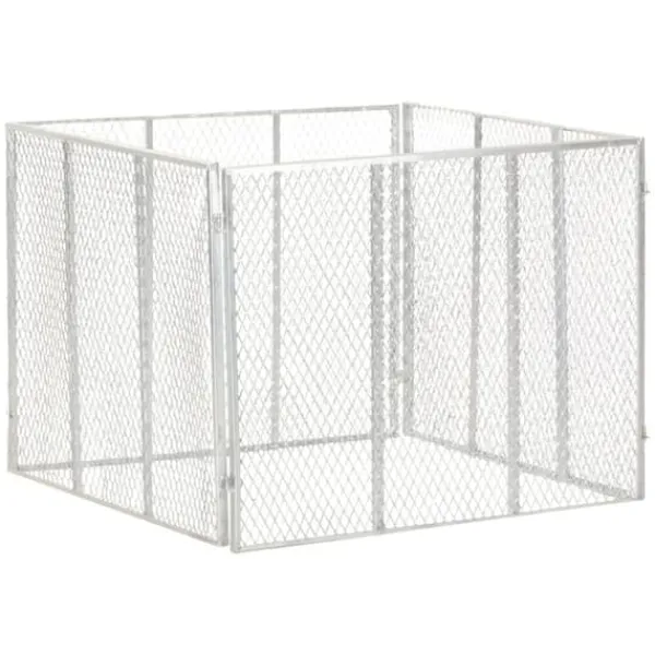 vidaXL Kompostering^kompostbeholder 100x100x77 cm galvaniseret jern - Kompostbeholdere