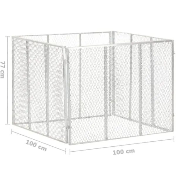 vidaXL Kompostering^kompostbeholder 100x100x77 cm galvaniseret jern - Kompostbeholdere
