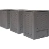 Outlet kompostbeholdere 3 stk. 60 x 60 x 83 cm 900 l brun - Kompostbeholdere Kompostering