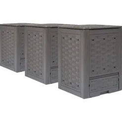 Outlet kompostbeholdere 3 stk. 60 x 60 x 83 cm 900 l brun - Kompostbeholdere Kompostering