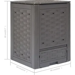 Outlet kompostbeholdere 3 stk. 60 x 60 x 83 cm 900 l brun - Kompostbeholdere Kompostering