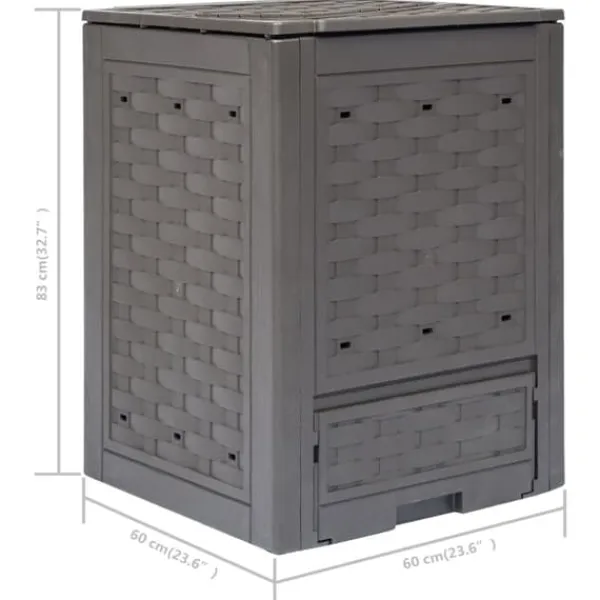 Outlet kompostbeholdere 3 stk. 60 x 60 x 83 cm 900 l brun - Kompostbeholdere Kompostering