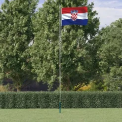 vidaXL Flag & Vindposer^Kroatien flag og flagstang 6,23 m aluminium - Flag & vimpler