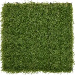kunstgræsfliser 22 stk. 30x30 cm grøn - Kunstig flora Havedekorationer