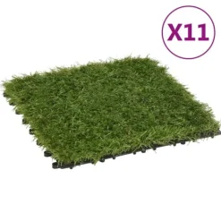 vidaXL Havedekorationer^kunstgræsfliser 11 stk. 30x30 cm grøn - Kunstig flora