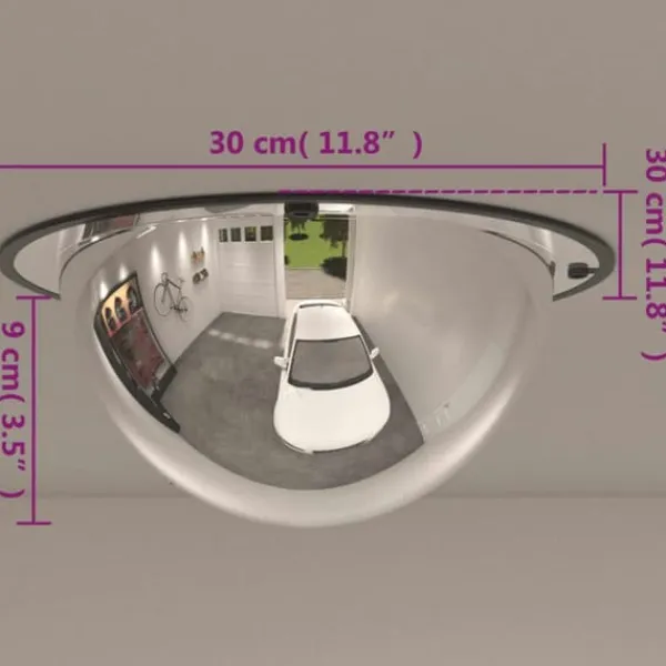 vidaXL Sikkerhedsspejle^kuppelformet trafikspejl Ø30 cm akryl - Vej- og trafikskilte
