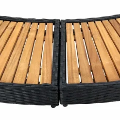 vidaXL Spa & Udendørsbad^omkrans til spa polyrattan og akacietræ sort