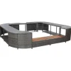 vidaXL Spa & Udendørsbad^omkrans til spabad 268x268x55 cm polyrattan grå