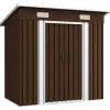 New opbevaringsskur til haven 194x121x181 cm stål brun - Skure & Redskabsskure Skure, Garager & Carports