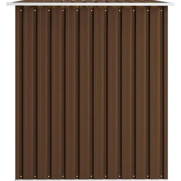 Outlet opbevaringsskur til haven 257x205x178 cm stål brun - Skure & Redskabsskure Skure, Garager & Carports