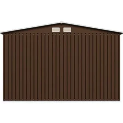 Outlet opbevaringsskur til haven 257x205x178 cm stål brun - Skure & Redskabsskure Skure, Garager & Carports