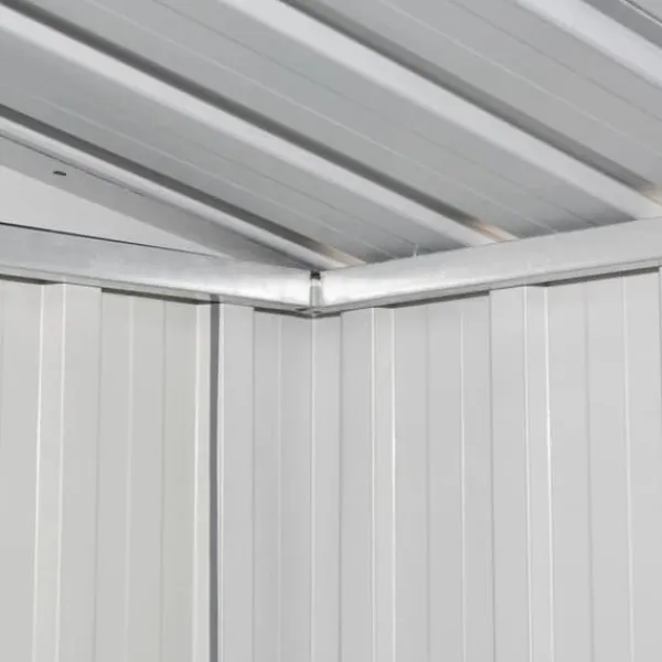 Outlet opbevaringsskur til haven 257x205x178 cm stål brun - Skure & Redskabsskure Skure, Garager & Carports