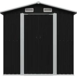 Best opbevaringsskur til haven 204x132x186 cm stål antracitgrå - Skure & Redskabsskure Skure, Garager & Carports