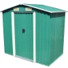 vidaXL Skure, Garager & Carports^opbevaringsskur til haven 204x132x186 cm metal grøn - Skure & Redskabsskure