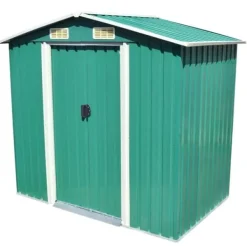 vidaXL Skure, Garager & Carports^opbevaringsskur til haven 204x132x186 cm metal grøn - Skure & Redskabsskure