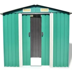 vidaXL Skure, Garager & Carports^opbevaringsskur til haven 204x132x186 cm metal grøn - Skure & Redskabsskure