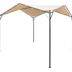 vidaXL Telte & Lysthuse^pavillon 4 x 4 m stål beige - Festtelte & havepavilloner