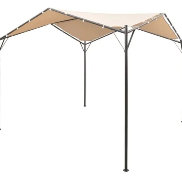 vidaXL Telte & Lysthuse^pavillon 4 x 4 m stål beige - Festtelte & havepavilloner