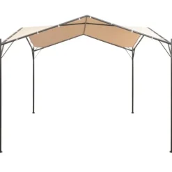 vidaXL Telte & Lysthuse^pavillon 4 x 4 m stål beige - Festtelte & havepavilloner