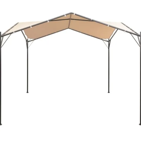 vidaXL Telte & Lysthuse^pavillon 4 x 4 m stål beige - Festtelte & havepavilloner