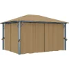 vidaXL Telte & Lysthuse^pavillon med gardin 400x300 cm aluminium gråbrun - Festtelte & havepavilloner