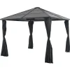 Clearance pavillon med gardin aluminium 3 x 3 m sort - Festtelte & havepavilloner Telte & Lysthuse