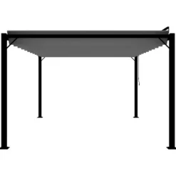 vidaXL Buer, Spalier, Lysthuse Uden Tag^pavillon med lameltag 3x4 m aluminium og stof antracitgrå - Festtelte & havepavilloner