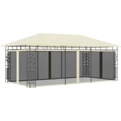 Discount pavillon med myggenet 6x3x2,73 cm cremefarvet - Festtelte & havepavilloner Telte & Lysthuse