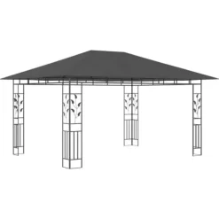 vidaXL Telte & Lysthuse^pavillon med myggenet 4x3x2,73 m 180 g/m² antracitgrå - Festtelte & havepavilloner