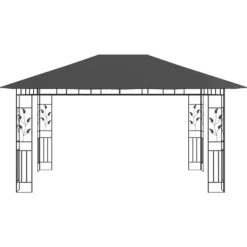 vidaXL Telte & Lysthuse^pavillon med myggenet 4x3x2,73 m 180 g/m² antracitgrå - Festtelte & havepavilloner