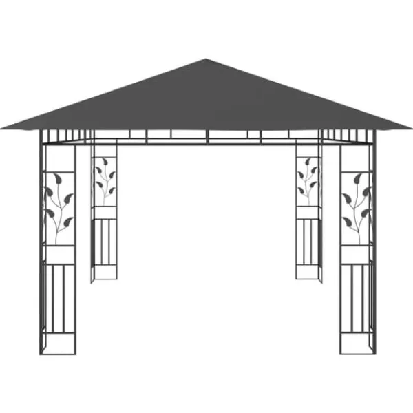 vidaXL Telte & Lysthuse^pavillon med myggenet 4x3x2,73 m 180 g/m² antracitgrå - Festtelte & havepavilloner