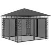 vidaXL Telte & Lysthuse^pavillon med myggenet 3x3x,2,73 m 180 g/m² antracitgrå - Festtelte & havepavilloner