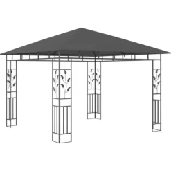 vidaXL Telte & Lysthuse^pavillon med myggenet 3x3x,2,73 m 180 g/m² antracitgrå - Festtelte & havepavilloner
