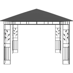 vidaXL Telte & Lysthuse^pavillon med myggenet 3x3x,2,73 m 180 g/m² antracitgrå - Festtelte & havepavilloner