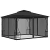 vidaXL Telte & Lysthuse^pavillon med net 300x300x265 cm antracitgrå - Festtelte & havepavilloner