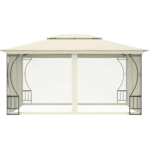 Discount pavillon med net 300x400x265 cm cremefarvet - Festtelte & havepavilloner Telte & Lysthuse