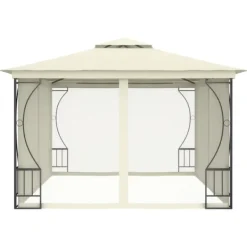 Discount pavillon med net 300x400x265 cm cremefarvet - Festtelte & havepavilloner Telte & Lysthuse