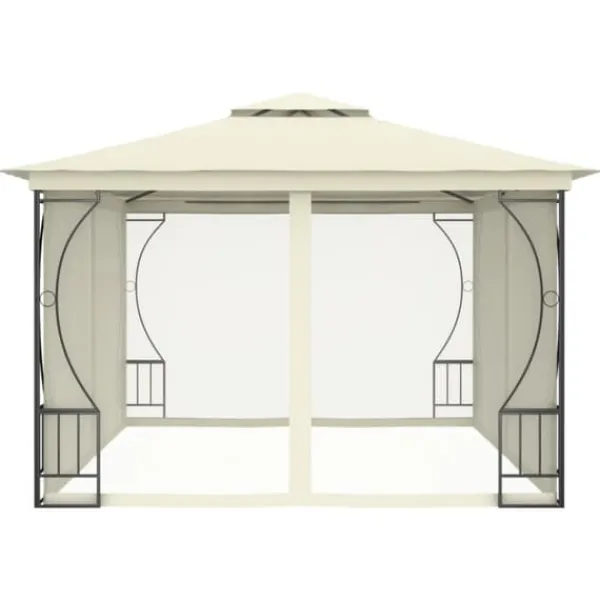 Discount pavillon med net 300x400x265 cm cremefarvet - Festtelte & havepavilloner Telte & Lysthuse