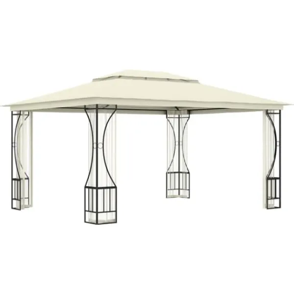 Discount pavillon med net 300x400x265 cm cremefarvet - Festtelte & havepavilloner Telte & Lysthuse