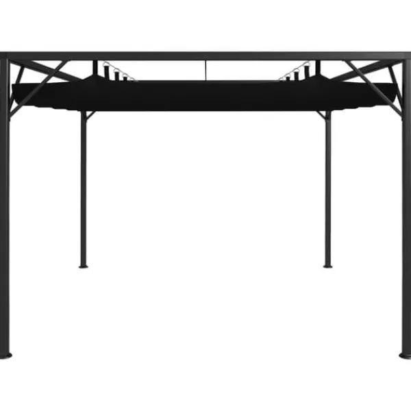 vidaXL Telte & Lysthuse^pavillon med sammenrulleligt tag 3x3 m antracitgrå - Festtelte & havepavilloner