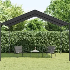 vidaXL Telte & Lysthuse^pavillon 4x4 m stål og stof antracitgrå - Festtelte & havepavilloner
