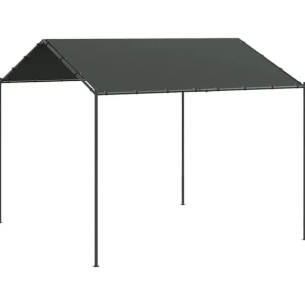 vidaXL Telte & Lysthuse^pavillon 4x4 m stål og stof antracitgrå - Festtelte & havepavilloner