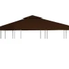 vidaXL Telte & Lysthuse^pavillontopdække 2 niveauer 3x3 m 310 g/m² brun - Festtelte & havepavilloner – tage