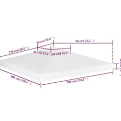 vidaXL Telte & Lysthuse^pavillontopdække i 2 lag 3x3 m 310 g/m² hvid - Festtelte & havepavilloner – tage